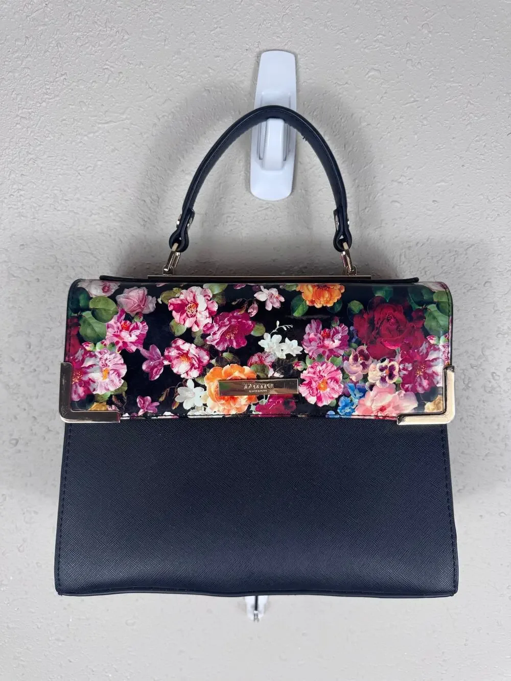 Dune London Black & Floral Handle Bag